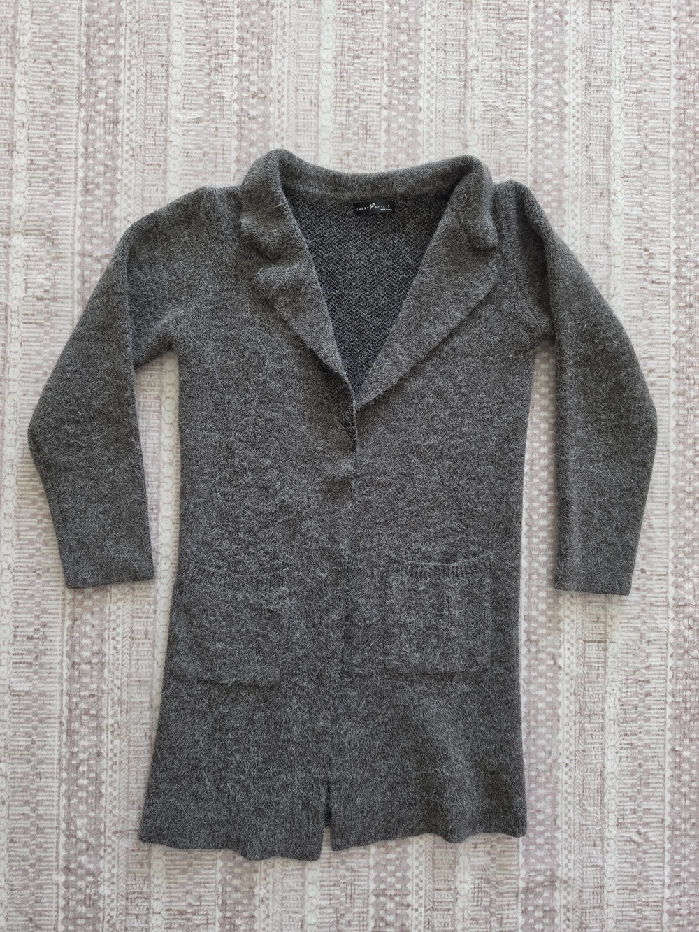 Emery Rose Gray Knit Sweater Duster Coat Cardigan - Size Small
